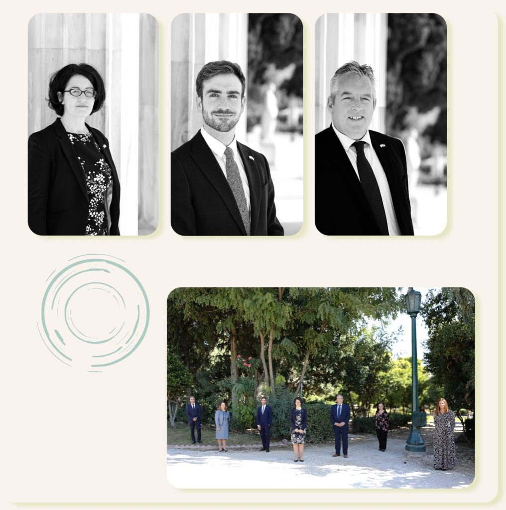 Irish Ambassador to Greece Iseult Fitzgerald with her embassy team during their brand IMAGE for a diplomat representing Ireland 1